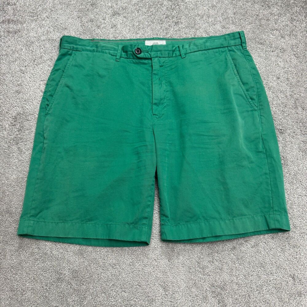 Jack Spade Bleecker Stret New York Chino Shorts Mens 38 Green Flat Front Cotton